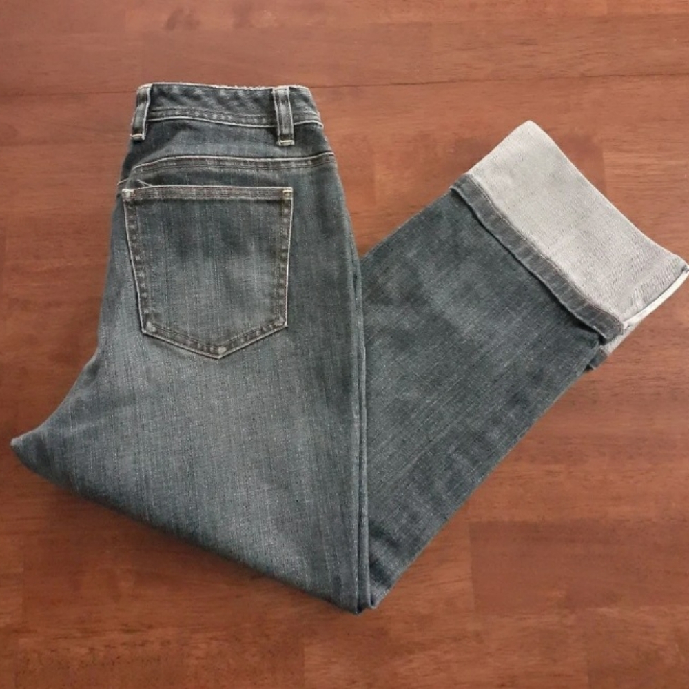 Talbots Blue Denim Capris with Rolled Cuffs